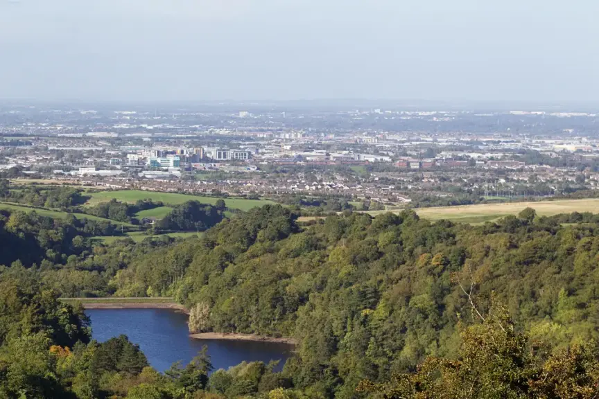 Image of Tallaght from the Dublin mountains