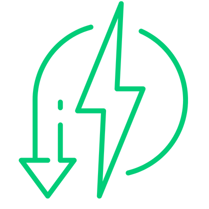 Picture of energy and arrow icon.