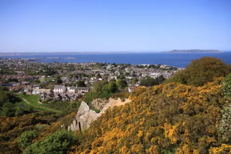 Image of Dublin taken from the mountains on a sunny day