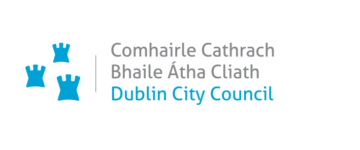 Dublin City Council (DCC) logo in blue and grey