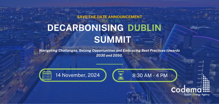 Promotional poster announcing the first ever Decarbonising Dublin Summit