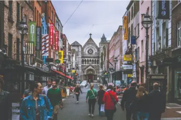 Image of people walking on Anne Street South in Dublin