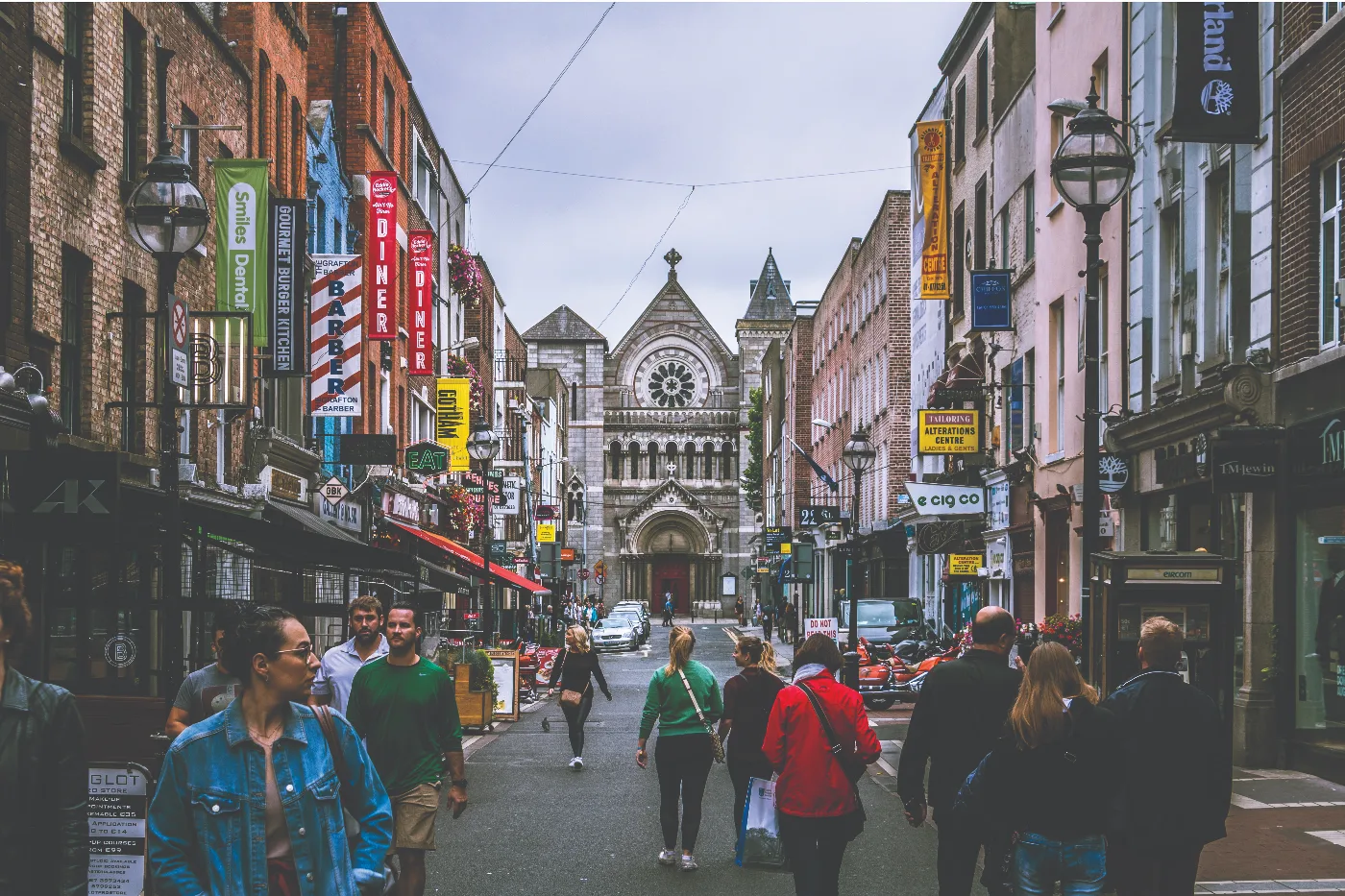 Image of people walking on Anne Street South in Dublin