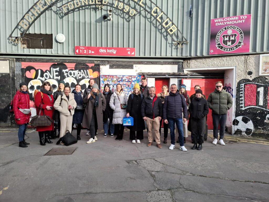 Group of people standing outside Dalymount Park