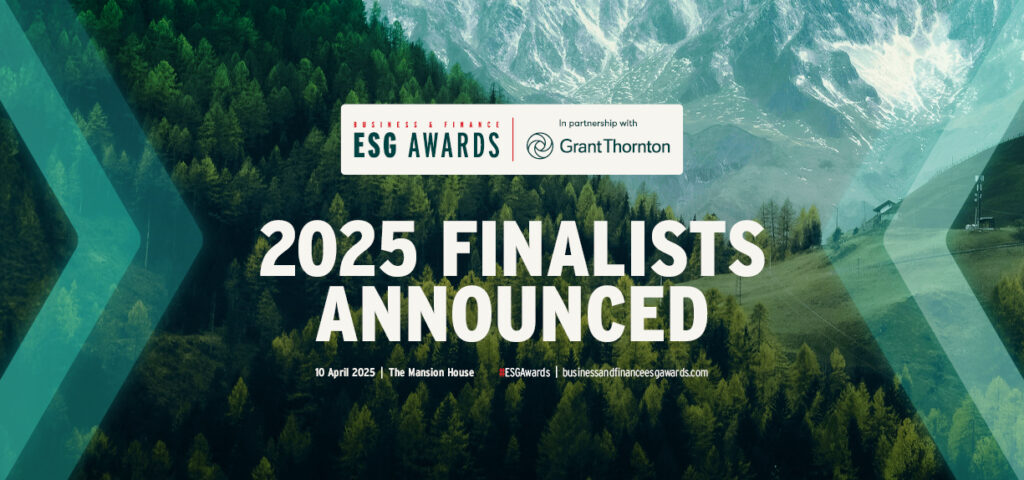 Graphic promoting the Business and Finance ESG Awards 2025